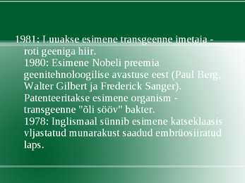 Rakendus bioloogia #27