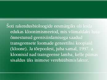 Rakendus bioloogia #6