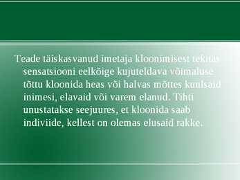 Rakendus bioloogia #9