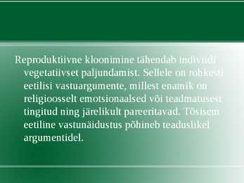 Rakendus bioloogia #10