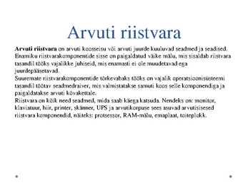 Arvuti riistvara #2