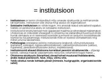 Ühiskond ja võimujaotus #5