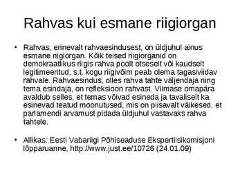 Ühiskond ja võimujaotus #7