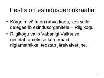 Ühiskond ja võimujaotus #8