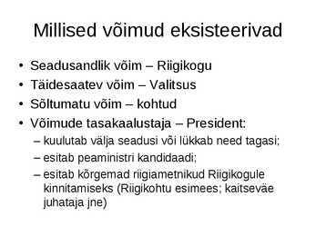 Ühiskond ja võimujaotus #10
