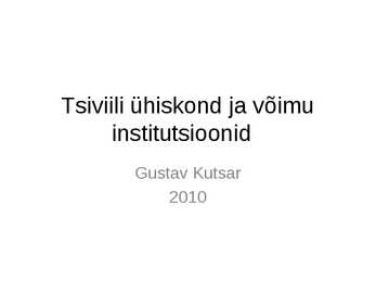 Ühiskond ja võimujaotus