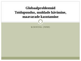 Toidupuudus-muldade hävimine-maavarade kasutamine