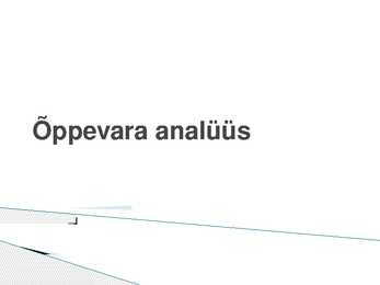 Õppevara analüüs