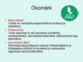 Erinevate toiduainete kvaliteeti tunnustavad konkursid #13