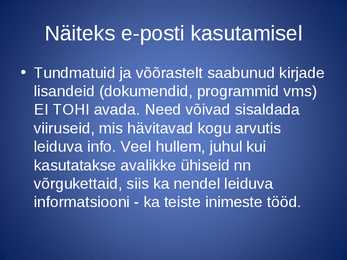 Andmekandjad ja NETIKETT #24
