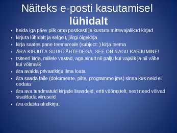 Andmekandjad ja NETIKETT #27