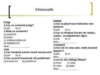 Uurimustöö teemal Noorte ja vanemate keskkonnateadlikkus #5