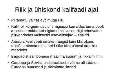Araablased ja Islamimaad #9