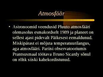 Planeet Pluuto iseloomustus #12