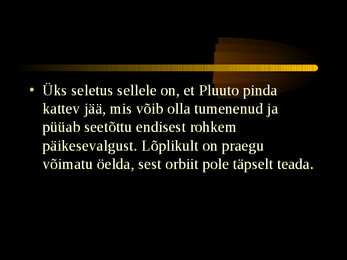 Planeet Pluuto iseloomustus #13