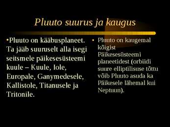Planeet Pluuto iseloomustus #4