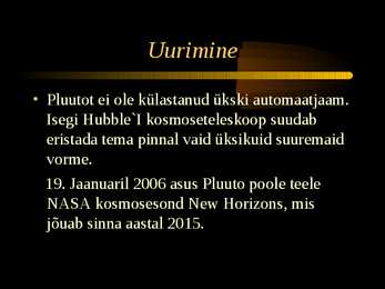 Planeet Pluuto iseloomustus #6