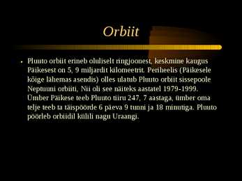 Planeet Pluuto iseloomustus #9
