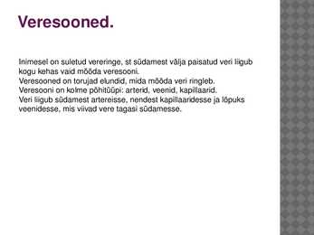 Veresooned ja vereringe #2