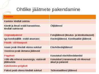 Bioloogiliste omavate ainete utiliseerimine #10