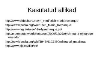 E M Remarque- Elusäde #23