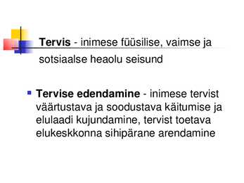 Terviseedendus #2