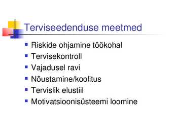 Terviseedendus #8