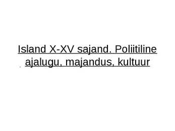 Island X-XV sajand