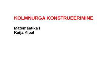 Kolmnurga konstrueerimine