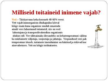 Inimorganismi toitainete vajadus #4