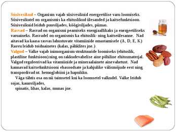Inimorganismi toitainete vajadus #5