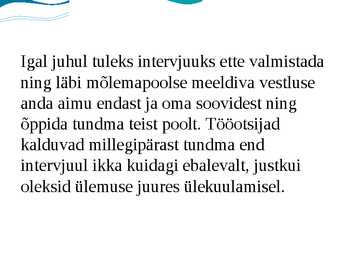 Tööintervjuu meelespea #3