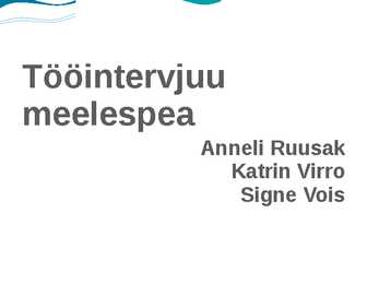 Tööintervjuu meelespea