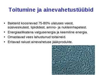 Bakterid - üherakulised eeltuumsed organismid #7
