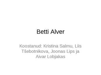 Betti Alver