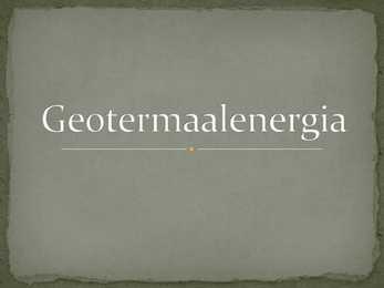Geotermaalenergia