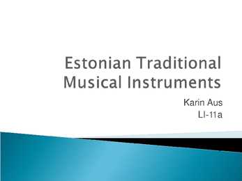 Eesti rahvapillid-Estonian traditional musical instruments