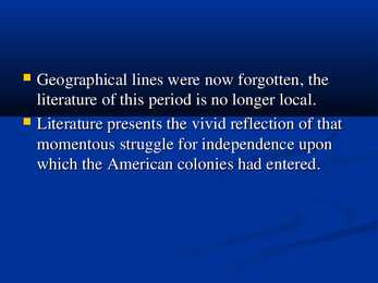 Revolutionary period literature #2