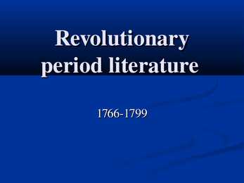 Revolutionary period literature
