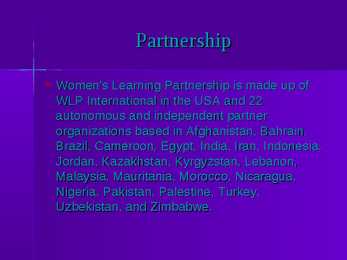 Women s Learning Partnership #9