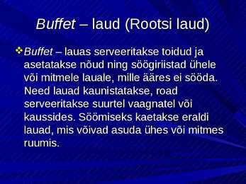 Buffetlaud #2