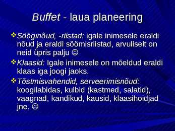 Buffetlaud #8