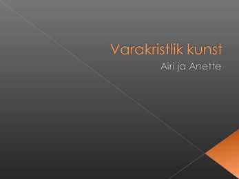 Varakristlik kunst