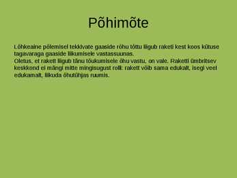 Reaktiivliikumine #2