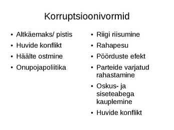 Korruptsioon esitlus #4