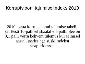 Korruptsioon esitlus #6