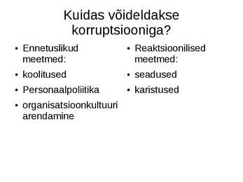 Korruptsioon esitlus #8