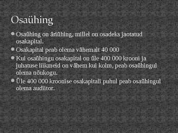 Ettevõtte juriidilise vormi valik #5