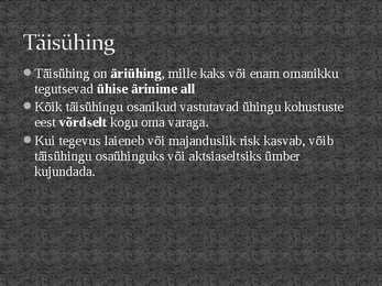 Ettevõtte juriidilise vormi valik #7