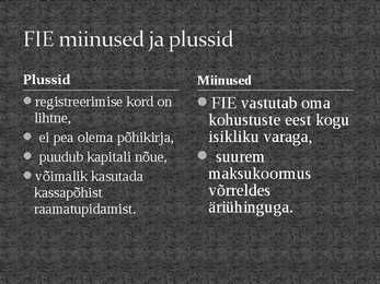 Ettevõtte juriidilise vormi valik #9